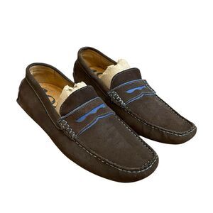 Nordstrom 1901 Penny Loafers Chocolate Brown Suede Made in Brazil Dress Shoes 10